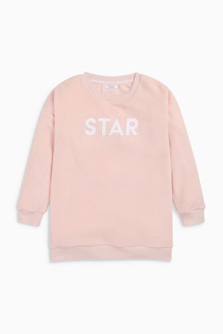 Pink/Grey Star Slogan And Cat Legging Pyjamas (3-16yrs)